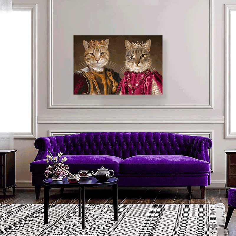 Regal Reign Duo - Custom Pet Portrait